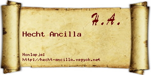 Hecht Ancilla névjegykártya